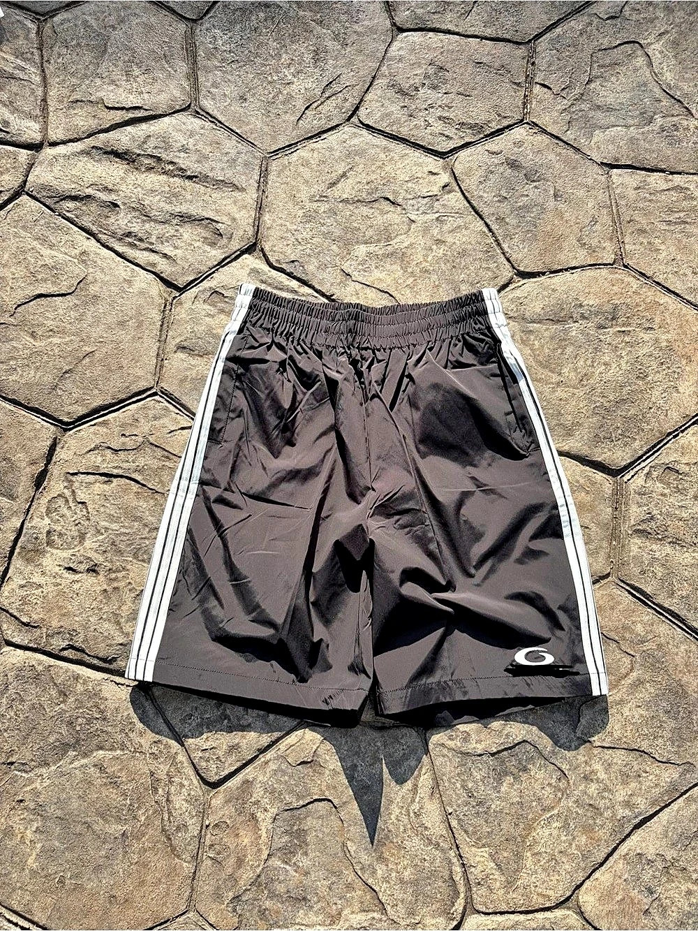 Balenciaga Men's Striped Athletic Shorts in Black & White